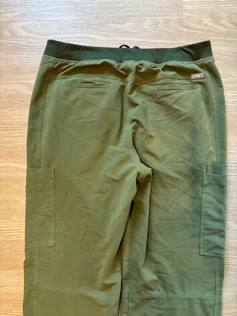 Figs Men’s Large Axim Cargo Scrub Pants Army Green Medical Stretch Work Read*